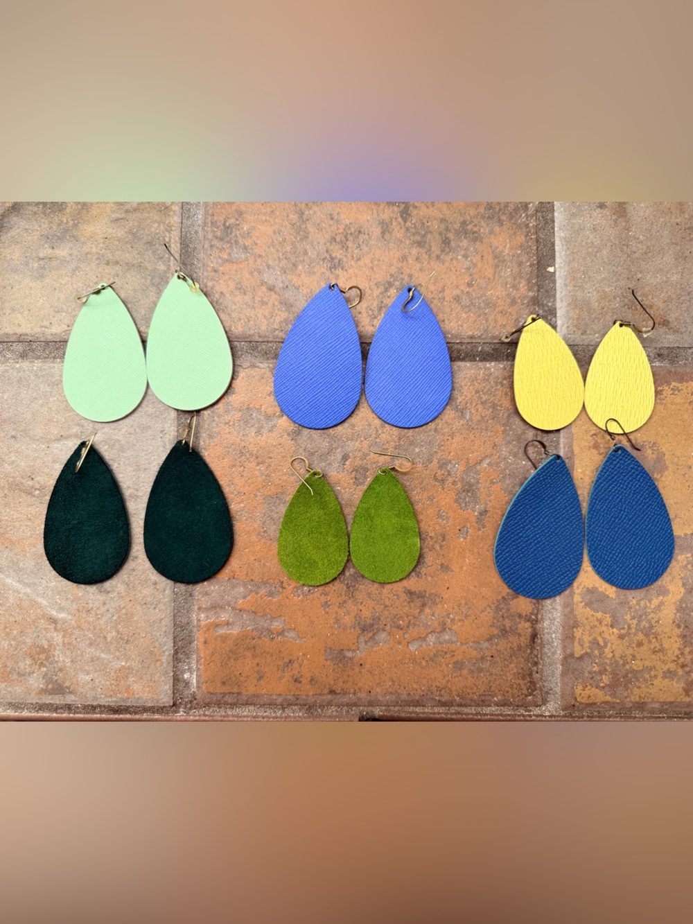 Teardrop Leather Earrings